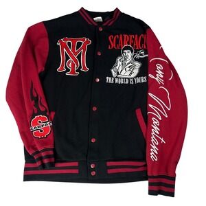 Vintage Scarface Tony Montana Varsity Bomber Jacket The World Is Yours Medium